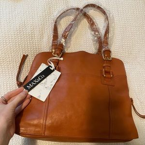 Max & Co burnt orange/brown leather bag/purse